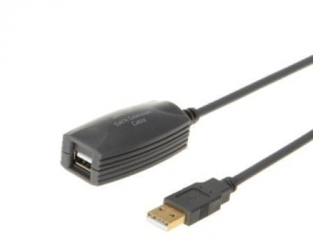 E-GREEN Kabl sa pojačivačem USB A - USB A MF 5m crni - Img 1