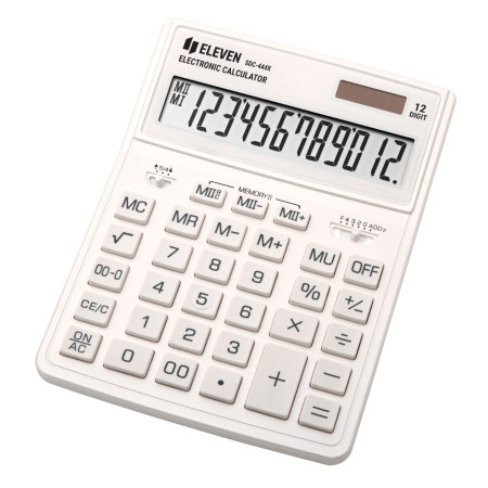 Eleven stoni kalkulator SDC-444 color, 12 cifara bela ( 05DGE444A ) - Img 1