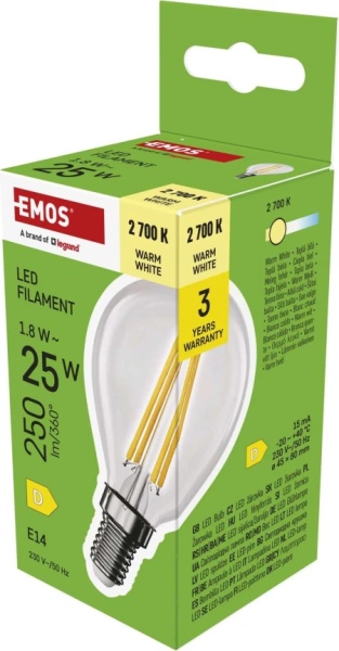 Emos zf1d02 sijalice Led sijalica filament mini globe 1,8w(25w) 250lm e14 ww ( 3448 )