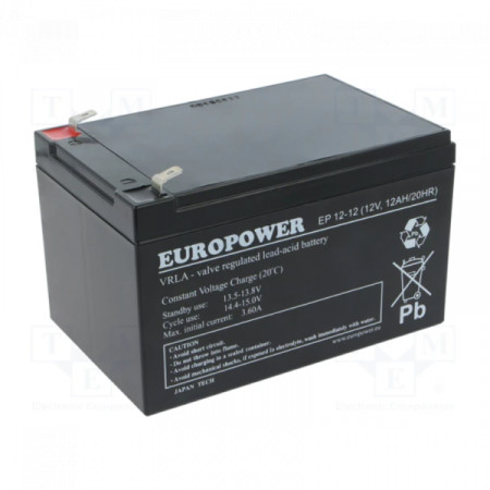 Europower UPS battery ES12-12 12V 12Ah - Img 1