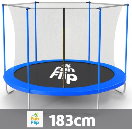 Fun Flip Trambolina 183cm sa unutrašnjom sigurnosnom mrežom - 150 kg nosivosti ( FF-183-BL-IN )
