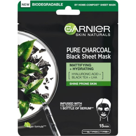 Garnier Skin Naturals Tissue Mask - Pure Charcoal 28g ( 1003009684 )