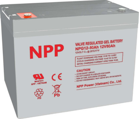 Gembird NPP NPG12V-80Ah, gel battery C20=80AH, T16, 330x171x214x220, 22,6KG, light grey