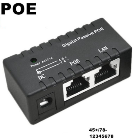 Gembird POE-INJ-4811 48V/1A 130W, 1000mbps POE injector od 5~48V, konektor 5.5x2.1mm