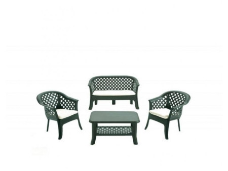 Green Bay baštenski set - sto + 2 stolice + dvosed - zeleni veranda ( 031481 )