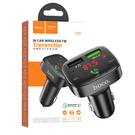 Hoco FM transmiter, punjač za auto, BT v5.0, 2 x USB - E59 Promise