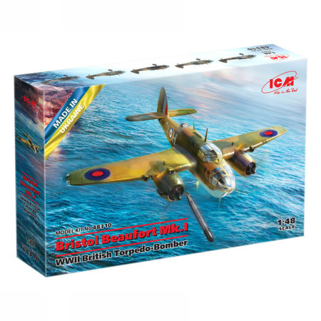 ICM Model Kit Aircraft - Bristol Beaufort Mk.I WWII British Torpedo-Bomber 1:48 ( 060945 )