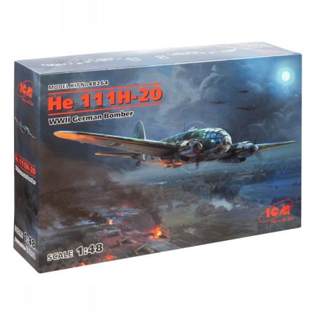 ICM Model Kit Aircraft - He 111H-20 WWII German Bomber 1:48 ( 060933 )  - Img 1