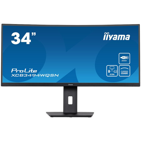 Iiyama 34&quot; ETE UW IPS-panel, 3440x1440 120Hz, 300cdm˛, 0,4ms MPRT, Speakers, USB-C Dock (LAN, DP-Out, 65W PD), DisplayPort, HDMI, KVM, USB3 - Img 1