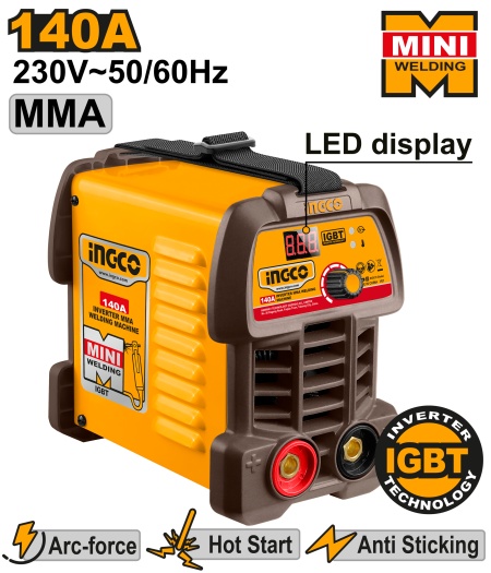 Ingco ing-mma14049e aparat za zavarivanje led 140a ingco ( ING-MMA14049E )