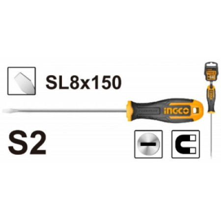 Ingco odvijač ravni sl 8x150 industrial ( HS688150 ) - Img 1