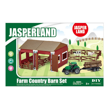 Jasperland, igračka, set farma, traktor sa prikolicom ( 867113 )