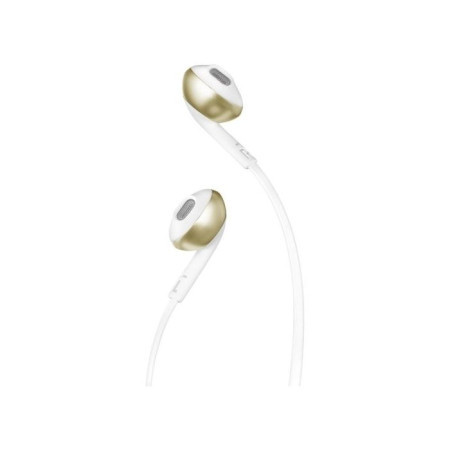 JBL T205 CGD earbud slušalice, univerzalne kontrole, mikrofon, 3.5mm, zlatna