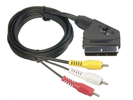 Kabl SCART to 3RCA, with IN-OUT swich, 1.5m ( SCART--&gt;3RCA ) - Img 1
