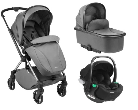 Kikka Boo Kolica Lanah 3in1 premium set sa autosedištem I-Trail I-size i tvrdom korpom Grey ( KKB21149 PRSET )