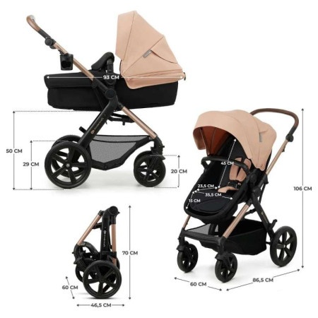 Kinderkraft kolica 3u1 newly mink pro sand beige ( KSNEWL00BEG300I )