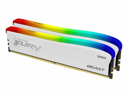 Kingston 16gb(2x8gb)/dimm/ddr4/3200mhz/cl16/fury beast white rgb se memorija ( KF432C16BWAK2/16 )