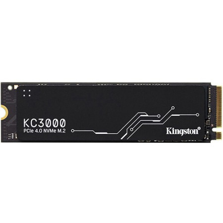Kingston M.2 NVMe 4TB SSD, KC3000, PCIe Gen 4x4, 3D TLC NAND, Read up to 7,000 MB/s, Write up to 7,000 MB/s (double sided), 2280, Includes