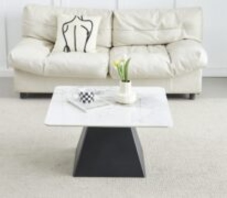 Klub sto CT 6050 Bela keramička ploča/drvo metalno postolje 600x600x480mm ( 800-617 )