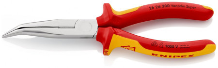 Knipex špicasta klešta sa sa bočnim sečenjem izolovane, VDE, hromirane 200 mm ( 26 26 200 )