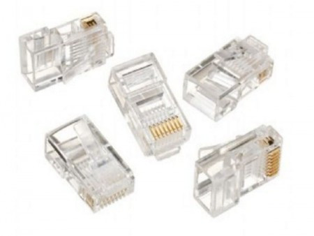 LC-8P8C-001/100 Modular plug RJ45 8P8C 30u CAT5 UTP gold plated,100 u pakovanju / CENA PO PAKOVANJU - Img 1