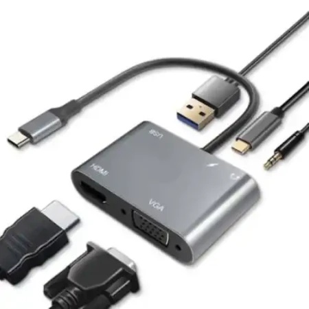 Linkom Adapter-konverter Tip C-HDMI/VGA/1xUSB 3.0//Tip C/Audio