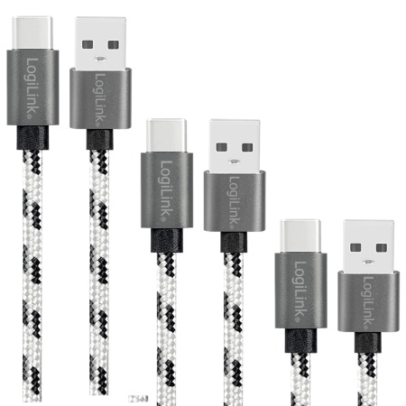 Logilink USB 2.0 Type C, C/M na USB - A/M, 3-pak set 0.5 m / 1 m / 2 m ( 5809 )-1