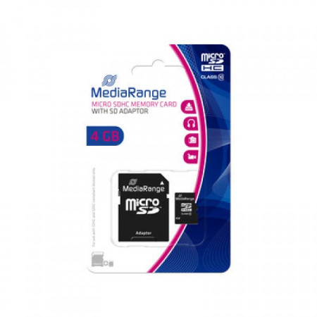 Mediarange 4GB micro SDHC+ADAP C10/MR956 ( MCMR956/Z )