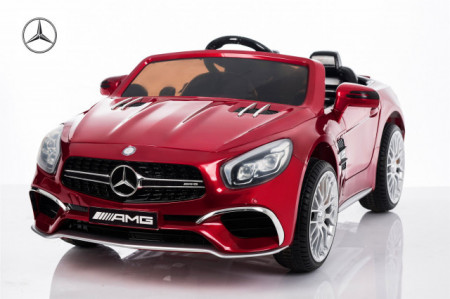 Mercedes 246/1 Licencirani sa kožnim sedištem i mekim gumama za decu - Metalik crveni - Img 1