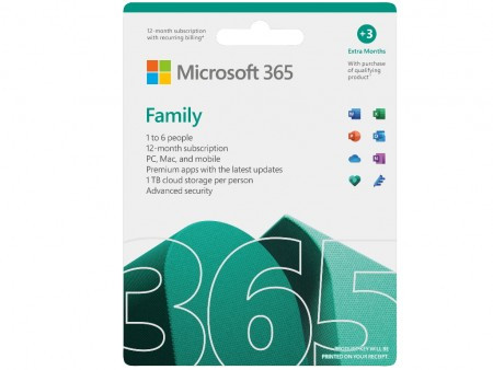 Microsoft licenca retail microsoft 365 familyP8/ 32bit/64bit/ English/5 korisnika/1 godina ( 6GQ-01561 ) - Img 1