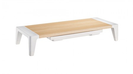 MOYE White Birch Monitor Riser With Increased Height and Drawer ( 033610 ) - Img 1