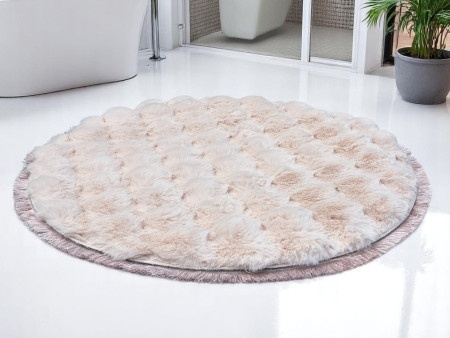 Okrugla prostirka za kupatilo sa resicama – fi 80 cm A3 ( VLK000183-rozeresa )