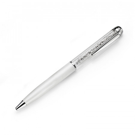 Olovka sa swarovski kristlima oliver weber crystal luxury pen white ( 57004.whi )