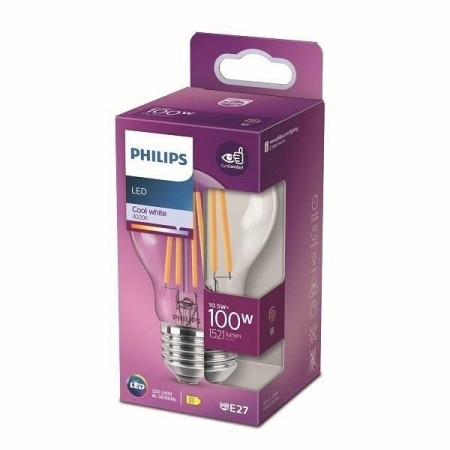 Philips 10,5w(100w) e27 cw 4000k a60 cl nd 1pf/10 LED sijalica clasic