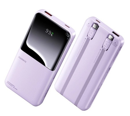 Remax RPP-679 Purple 20W+QC 22.5W Power Bank with 2 Fast Ch. Cables 10000mAh