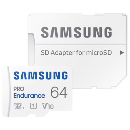 Samsung pro endurance micro SD 64GB, SDXC, Class 10, UHS-I V10 w/SD adapter ( MB-MJ64KA/EU )