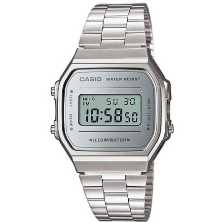 Unisex casio vintage srebrni digitalni ručni sat sa srebrnim metalnim kaišem ( a168wem-7ef ) - Img 1