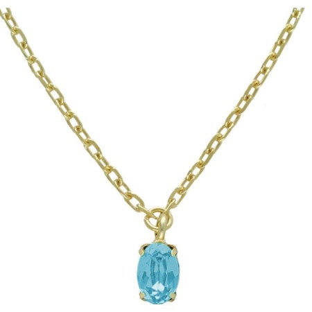 Victoria cruz gemma aquamarine gold ogrlica sa swarovski kristalima ( a4514-10dg )