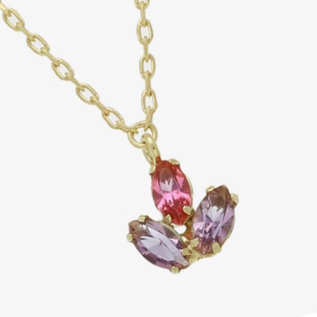 Victoria cruz lia pink gold ogrlica sa swarovski kristalima ( a4453-05dg )