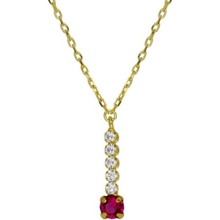 Victoria cruz shine fuchsia gold ogrlica sa swarovski kristalima ( a4668-21dg )