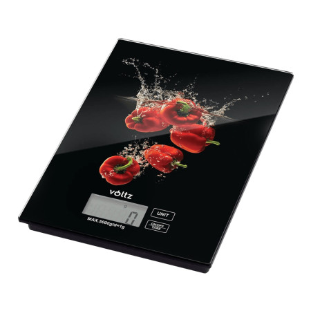 Voltz vaga kuhinjska V51651E digitalna 5kg Deco1 crna paprika ( 004839 )