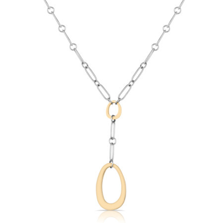 Ženska freelook srebrna zlatna ogrlica od hirurškog Čelika ( frj.3.6019.2 )