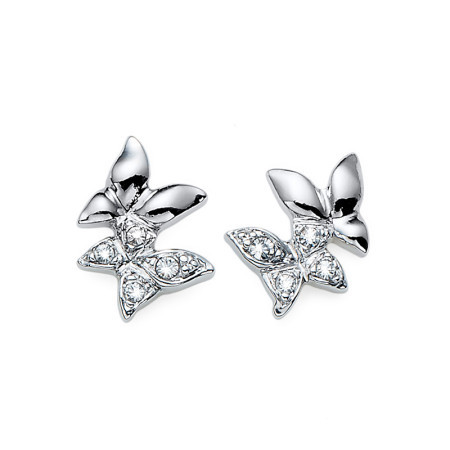 Ženske oliver weber pair crystal leptir min&#273uše sa swarovski belim kristalom ( 22722 )