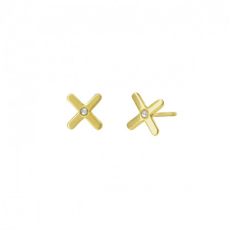 Ženske victoria cruz areca cross gold mindjuše sa swarovski belim kristalom ( a3800-07dt ) - Img 1