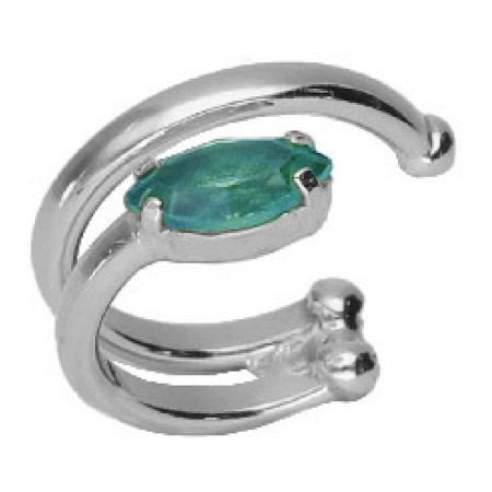 Ženske victoria cruz ear cuff light turquoise mindjuše sa swarovski tirkiznim kristalom ( a3965-15ht ) - Img 1