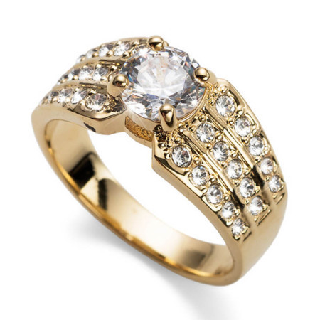 Ženski oliver weber inspire crystal zlatni prsten sa swarovski belim kristalom 57 mm ( 41125l )
