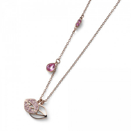 Ženski oliver weber kiss rose roze zlatni lančić sa swarovski roze kristalima ( 12151rg ) - Img 1