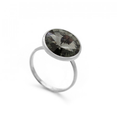 Ženski victoria cruz basic l black diamond prsten sa swarovski crnim kristalom ( a2405-03a )