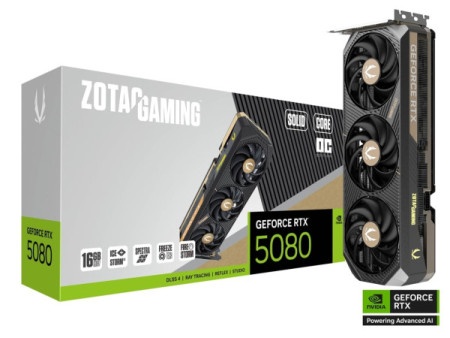 Zotac rtx 5080 solid core oc 16gb gddr7 256bit, zt-b50800j2-10p svga