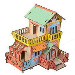  3d eko drvene puzzle - SEOSKA KUĆA ( 1217)-1